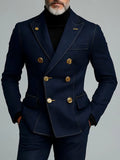 Blazer vaquero elegante de doble botonadura para hombre