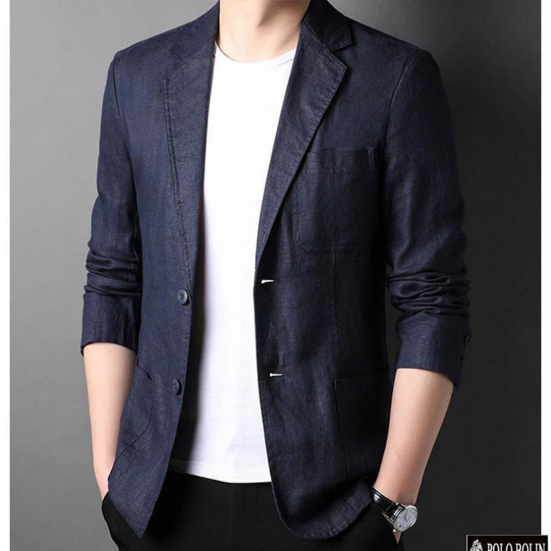 Fina chaqueta de lino para hombre, primavera y verano.