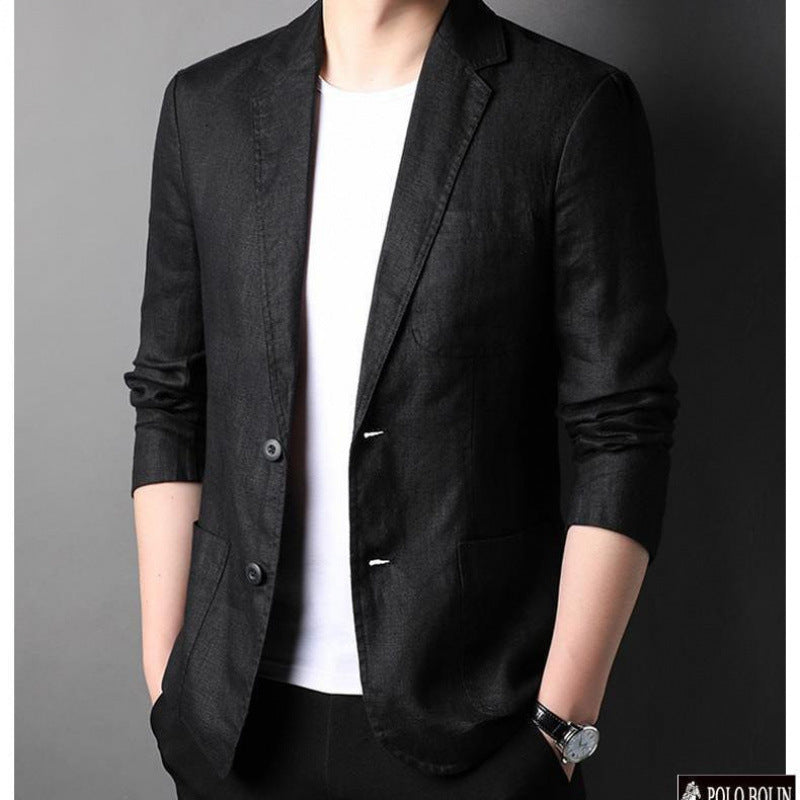 Fina chaqueta de lino para hombre, primavera y verano.