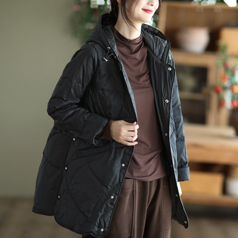 Hermosa, comoda y calida chaqueta de Invierno de pluma de ganzo para mujer
