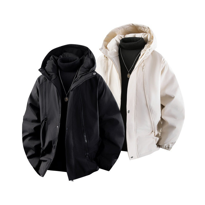 Nuevo abrigo grueso de algodón para hombre, cortavientos.