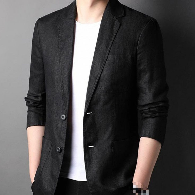 Fina chaqueta de lino para hombre, primavera y verano.