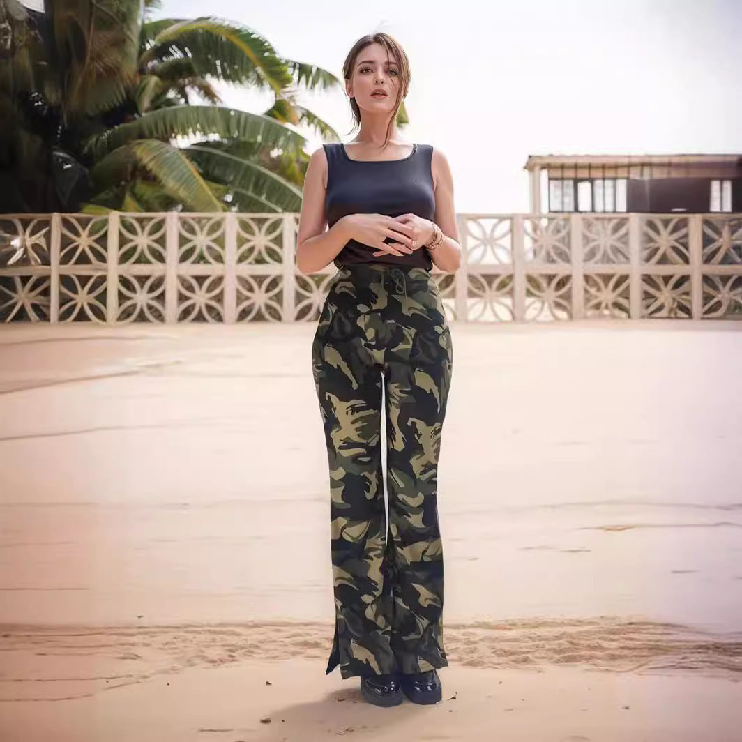 Pantalones divididos Street Trend Pantalones casuales para mujer